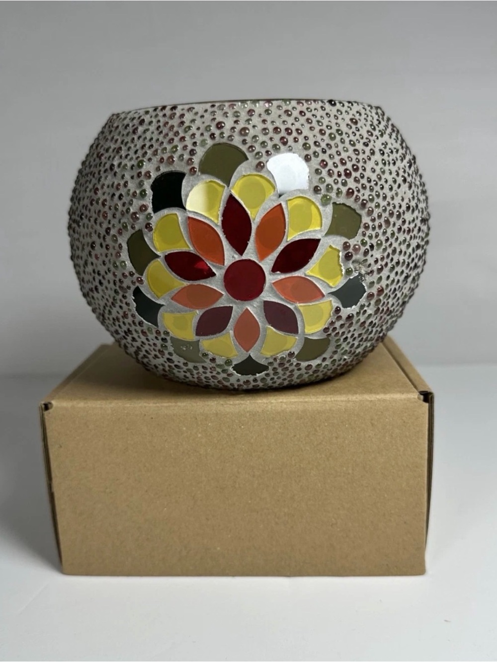 Mosaic Glass Flower Candle Holder or Flower Vase